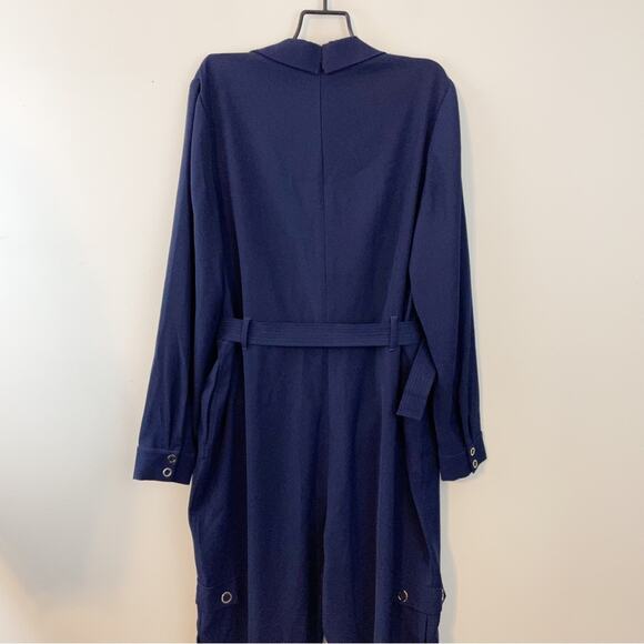 Ted Baker Navy Blue Lightweight Utility Cargo Minimalist Flan Jumpsuit 4 US 10 L - Picture 8 of 15